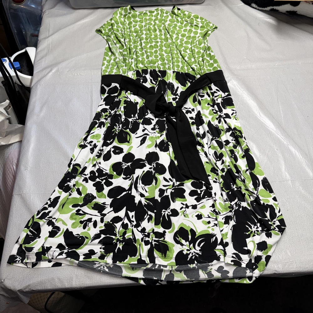Motherhood Maternity Green Black Floral Shift Dress XL - Picture 4 of 7
